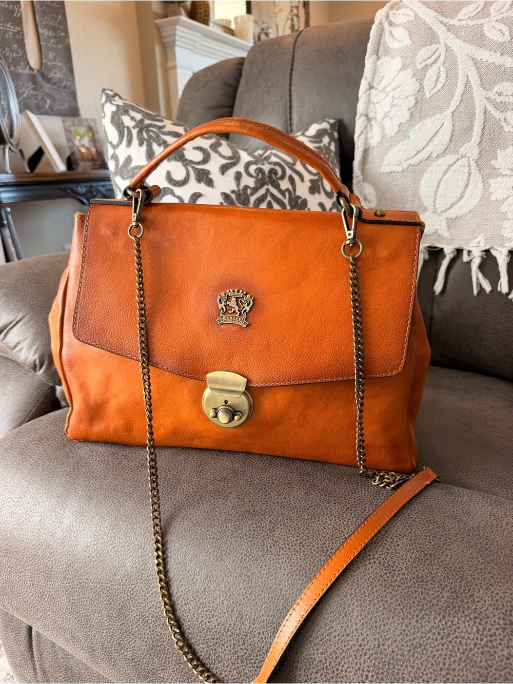 Pratesi Italian genuine leather crossbody purse - brief handbag Firenze